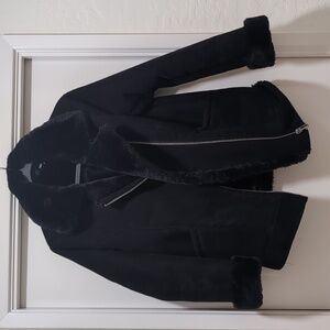 H&M Shearling Fur Coat Black